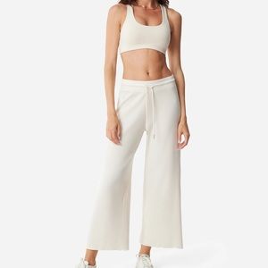 Mate the Label Thermal Wide Leg Pant - Bone